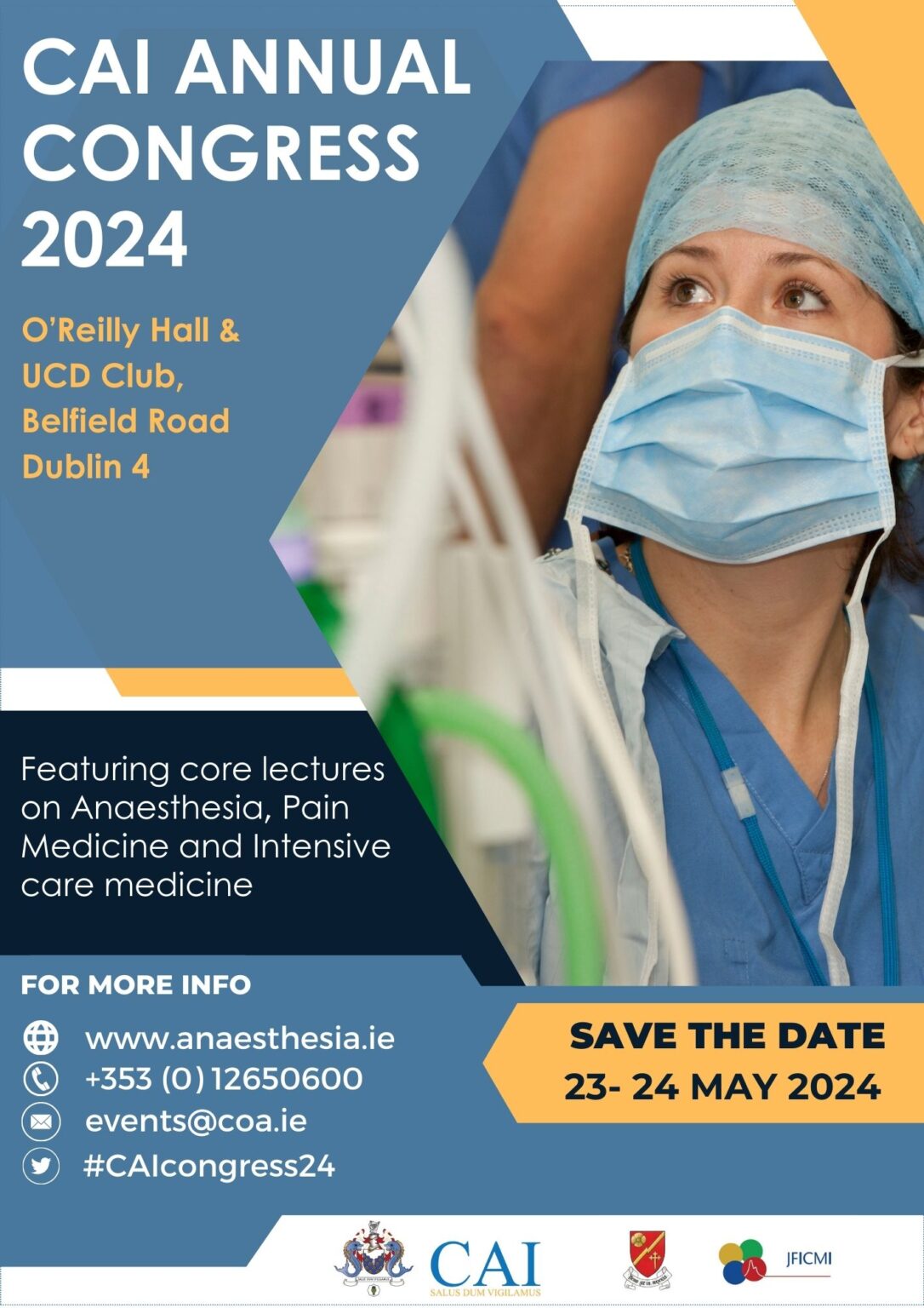 SAVE THE DATE! CAI Annual Congress of Anaesthesiology 2024 The